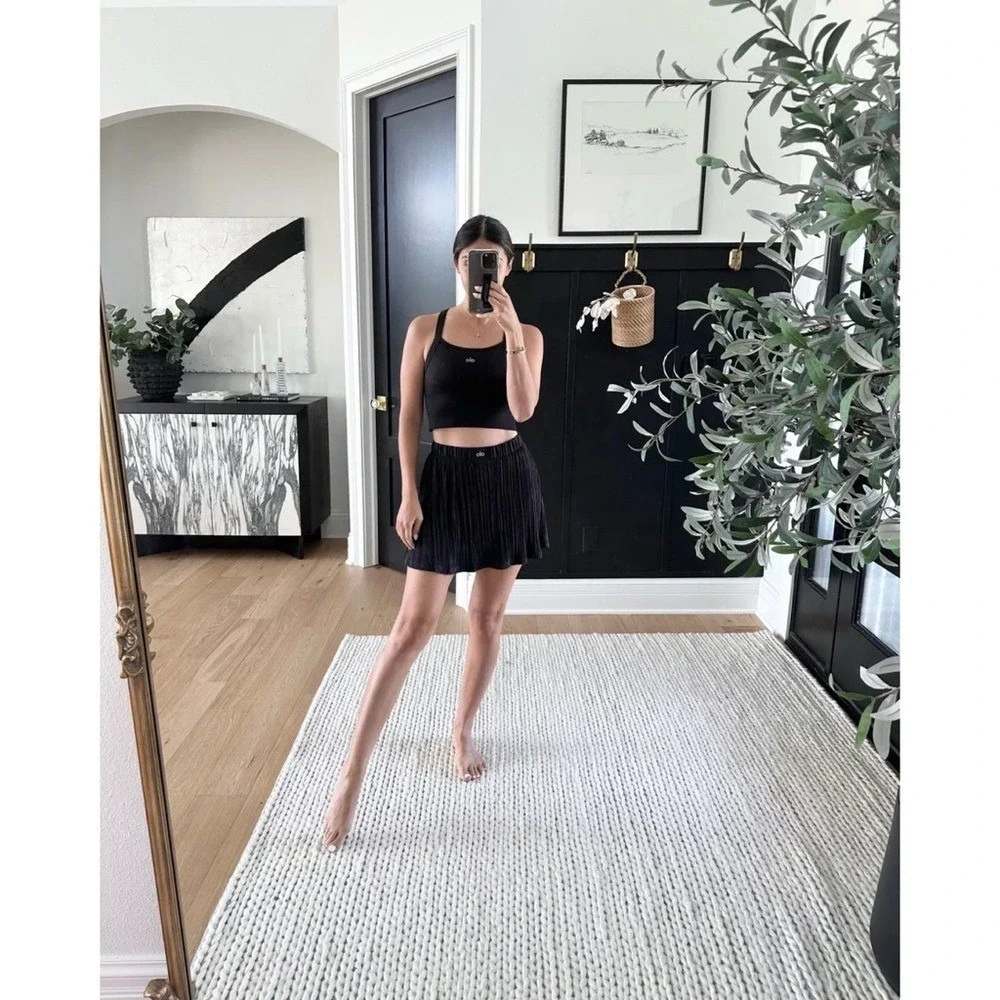 Alo Yoga Seamless Ribbed Favorite Bra Tank Black XXS